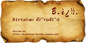 Birtalan Árpád névjegykártya